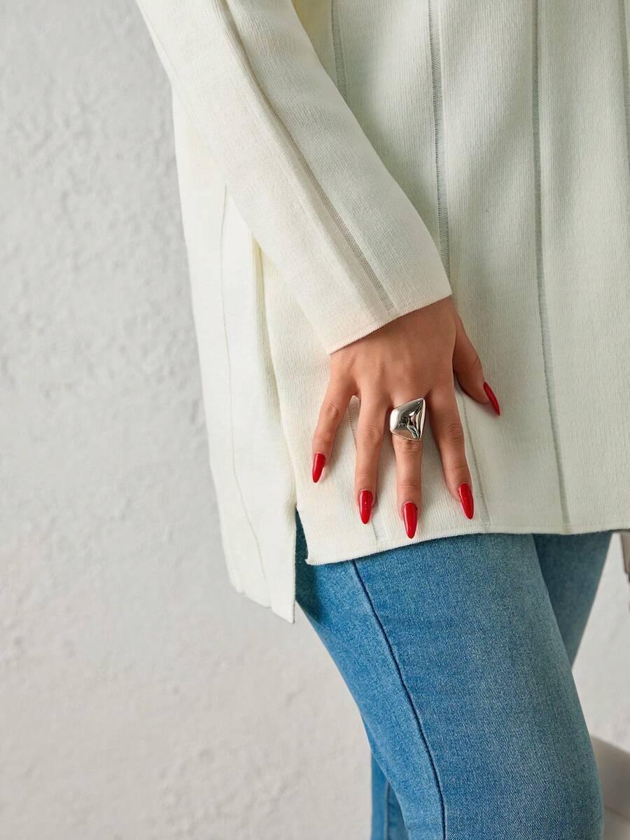 SHEIN BIAŁY SWETER DŁUGI RĘKAW S06__50