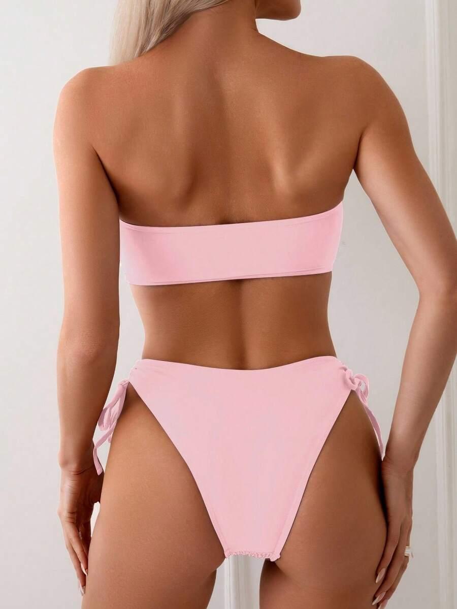 SHEIN RÓŻOWY DWUCZĘŚCIOWY STRÓJ KĄPIELOWY S09__M