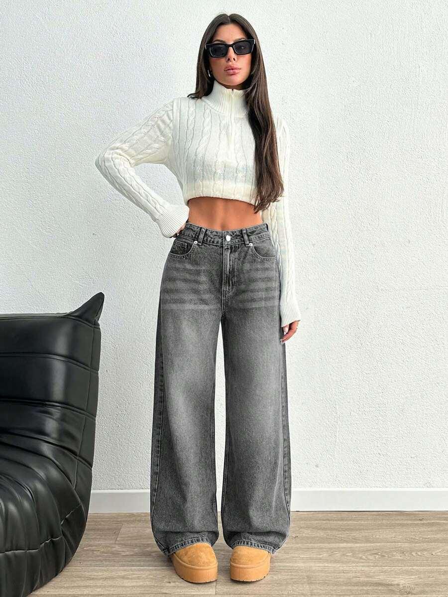 EURMUSE SZARE SPODNIE JEANSY S06__S