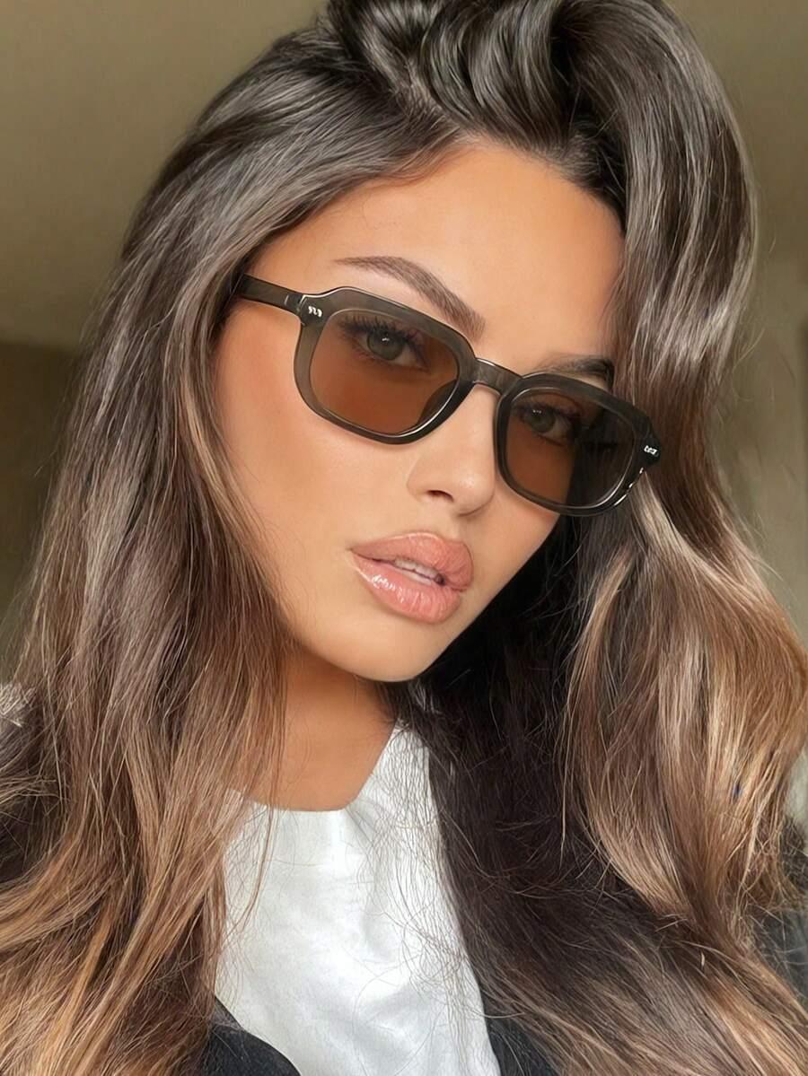 SHEIN BRĄZOWE OKULARY PRZECIWSŁONECZNE S07