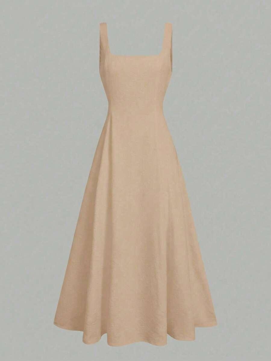 SHEIN BEŻOWA SUKIENKA MAXI S06__L