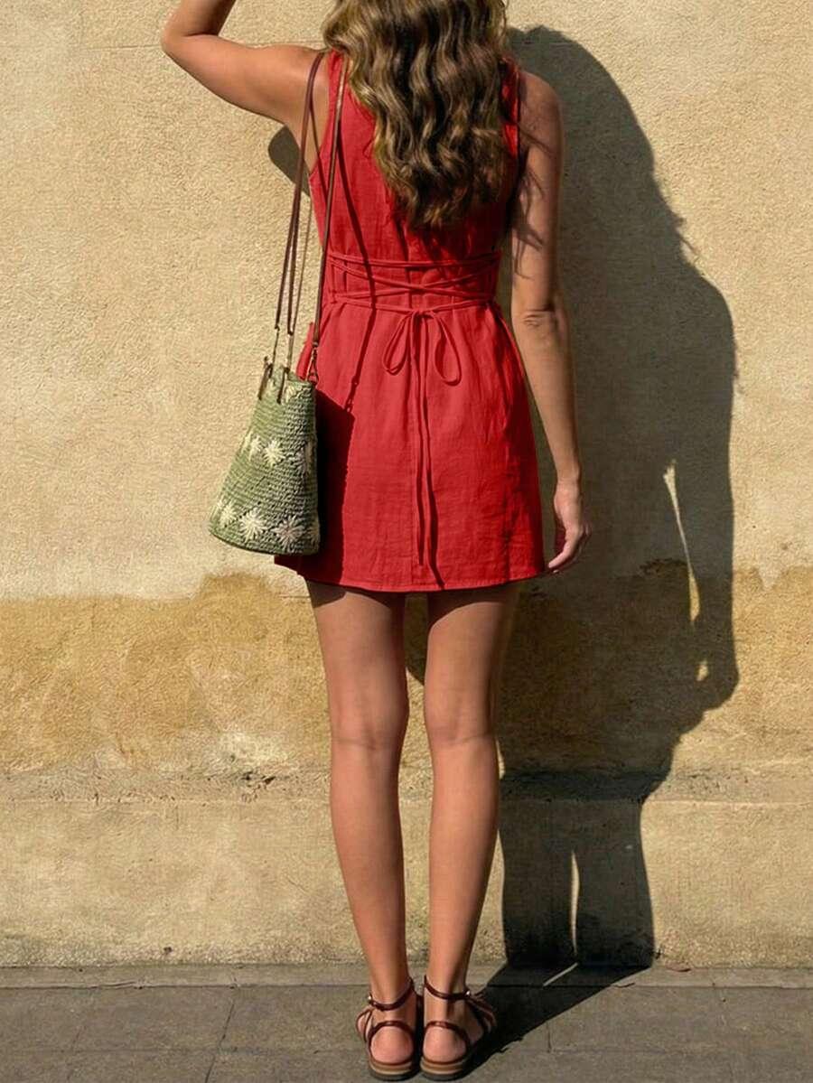 SHEIN CZERWONA SUKIENKA MINI S06__M