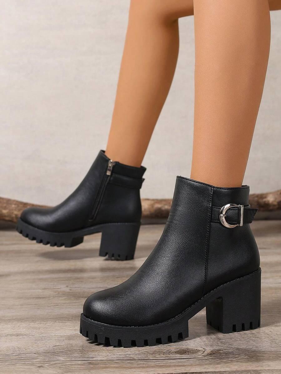 SHEIN CZARNE BOTKI ZAMEK W01__38