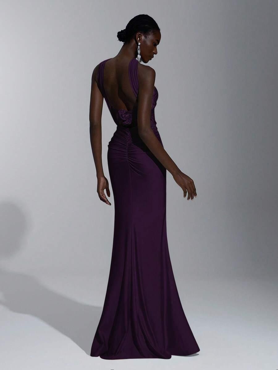 SHEIN FIOLETOWA MAXI SUKIENKA S06__M