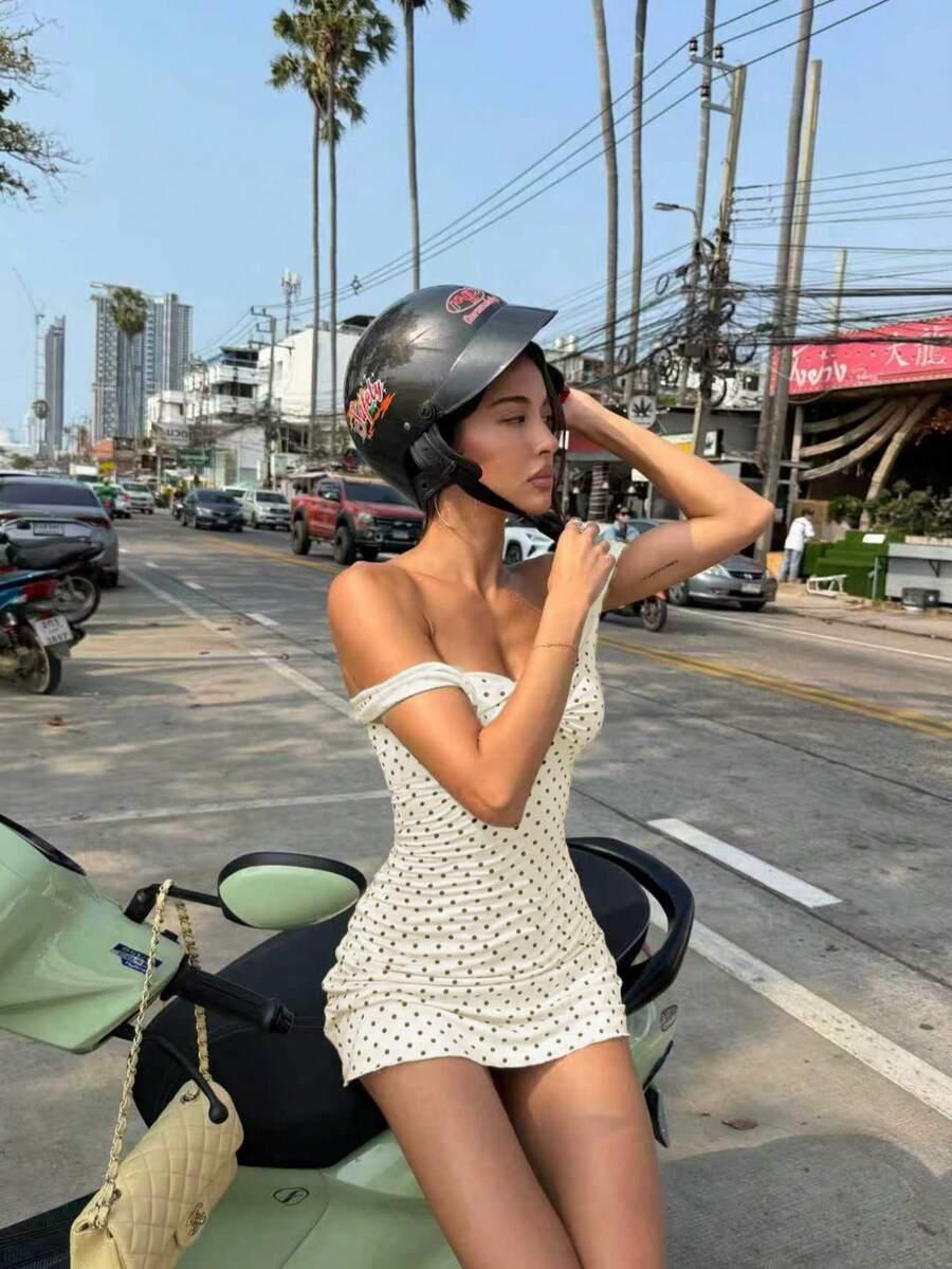 SHEIN MINI SUKIENKA WZÓR GROSZKI PK01__S