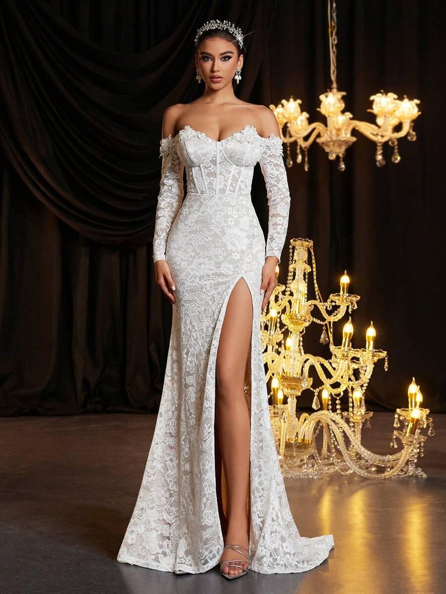 GLAMRAE BIAŁA SUKNIA ŚLUBNA ZDOBIENIE S06__38