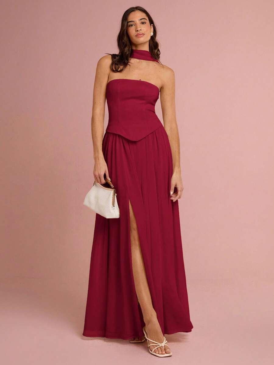 ENCHNT BORDOWA MAXI SUKIENKA S06__L