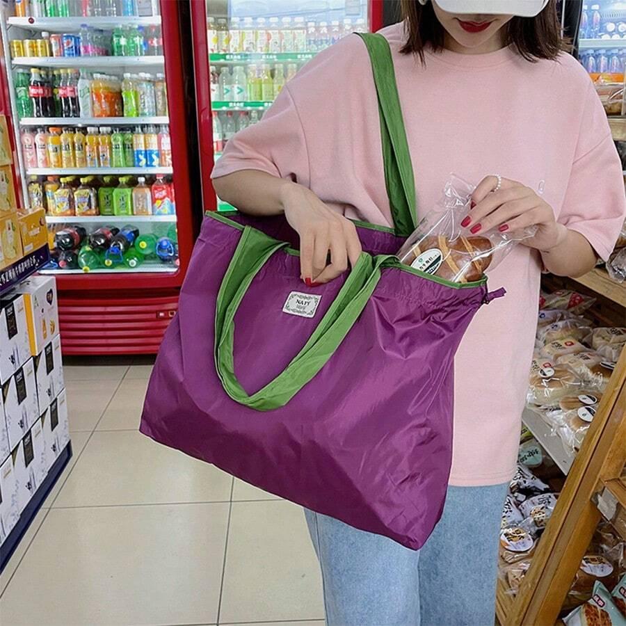SHEIN FIOLETOWA TORBA NA ZAKUPY S07__40X54X10