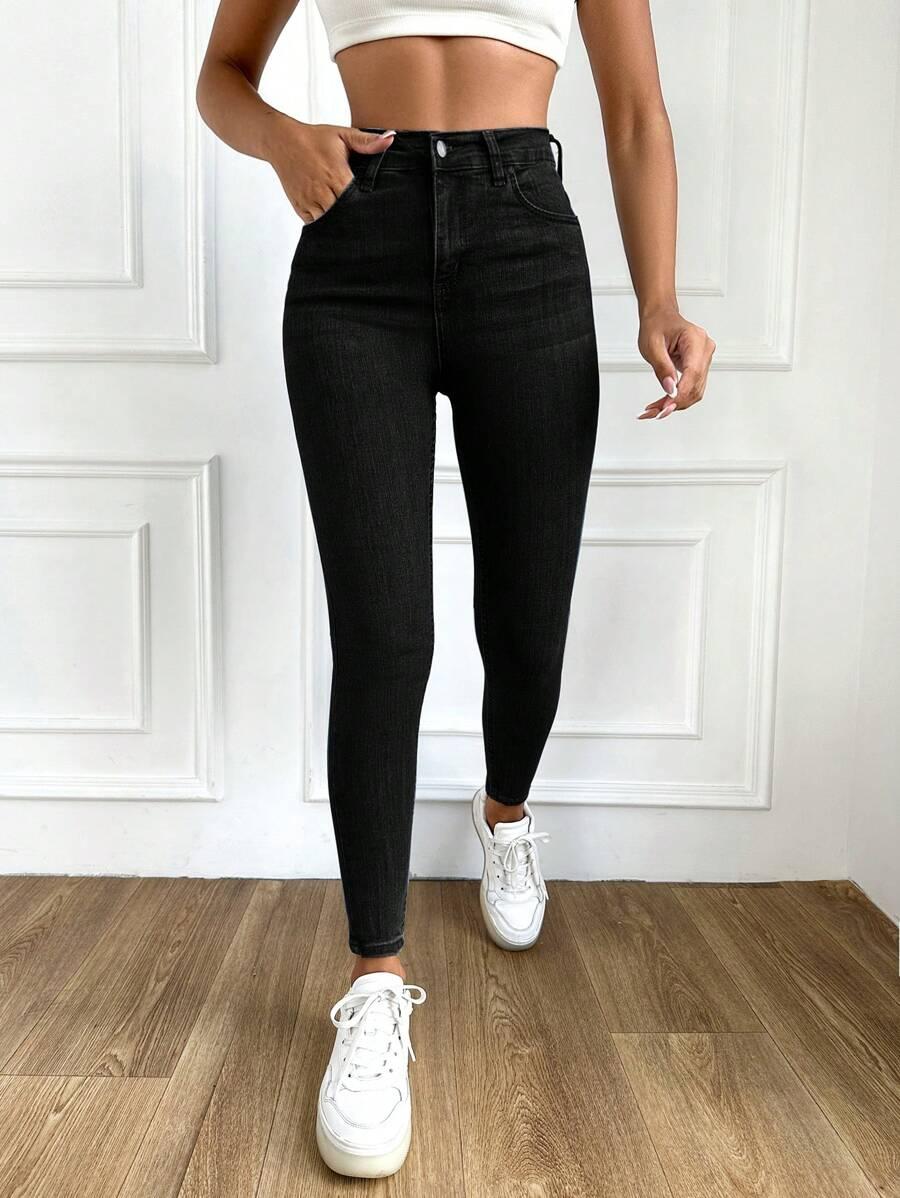 SHEIN CZARNE SPODNIE JEANS S06__S