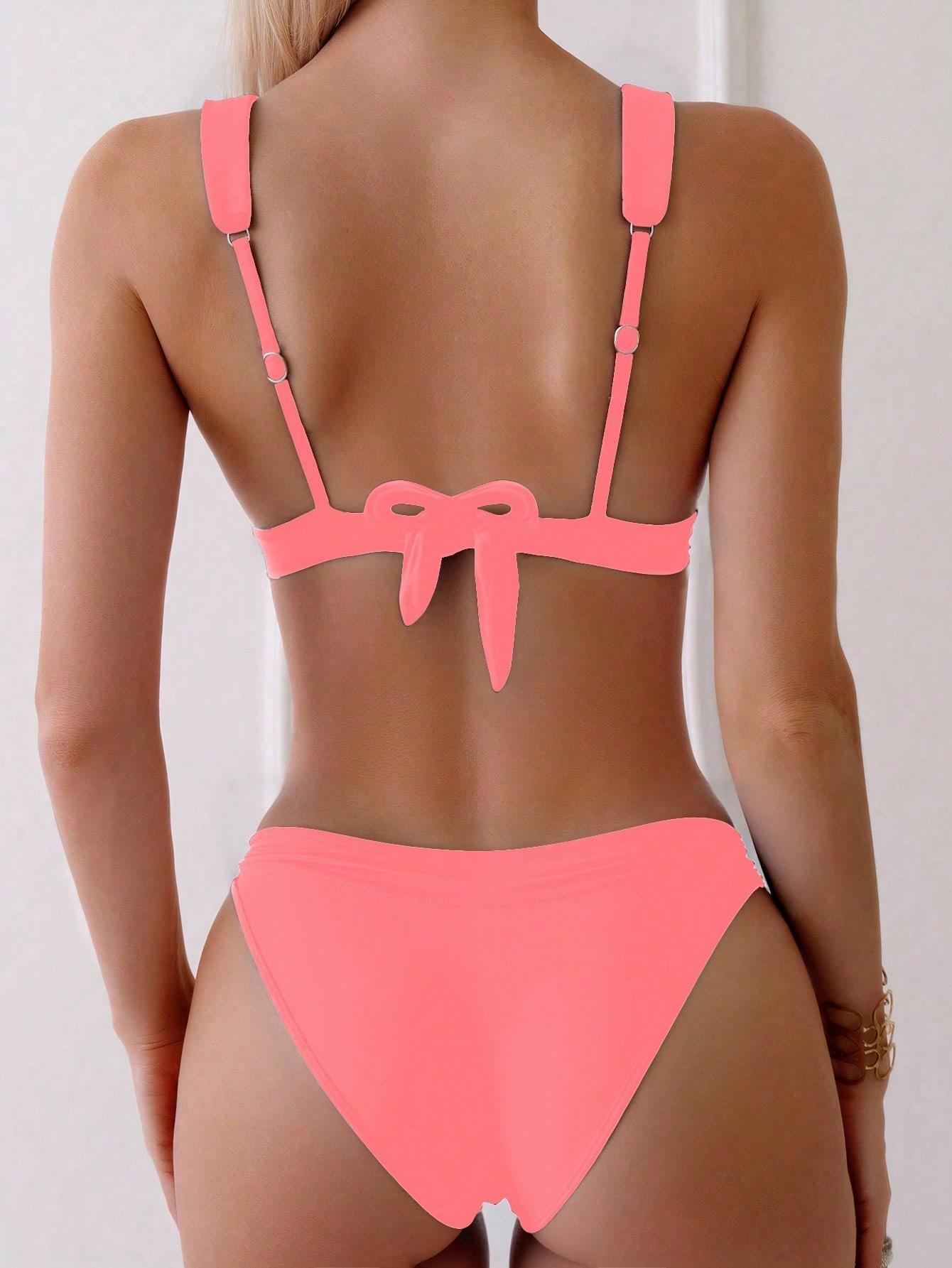 SHEIN RÓŻOWY STRÓJ KĄPIELOWY S09__M