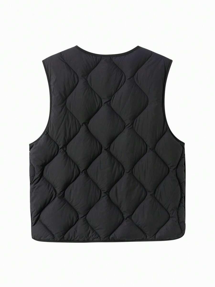 SHEIN CZARNY PUCHOWY BEZRĘKAWNIK S06__152/158