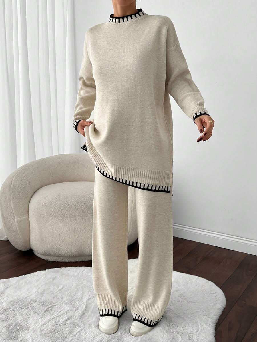 EURMUSE SWETER SPODNIE DZIANINOWY KOMPLET S06__S