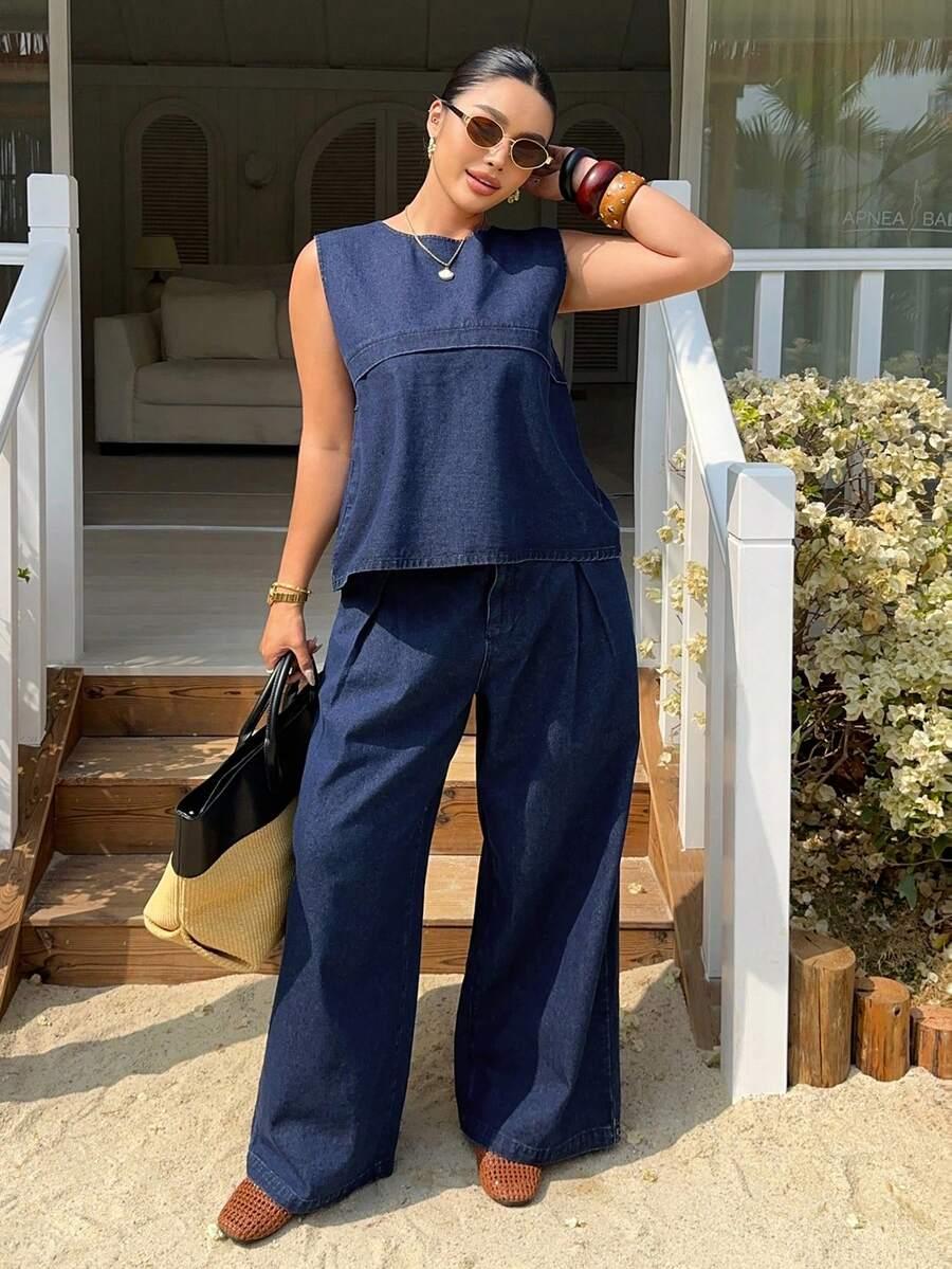 DAZY KOMPLET JEANS SPODNIE TOP S06__46