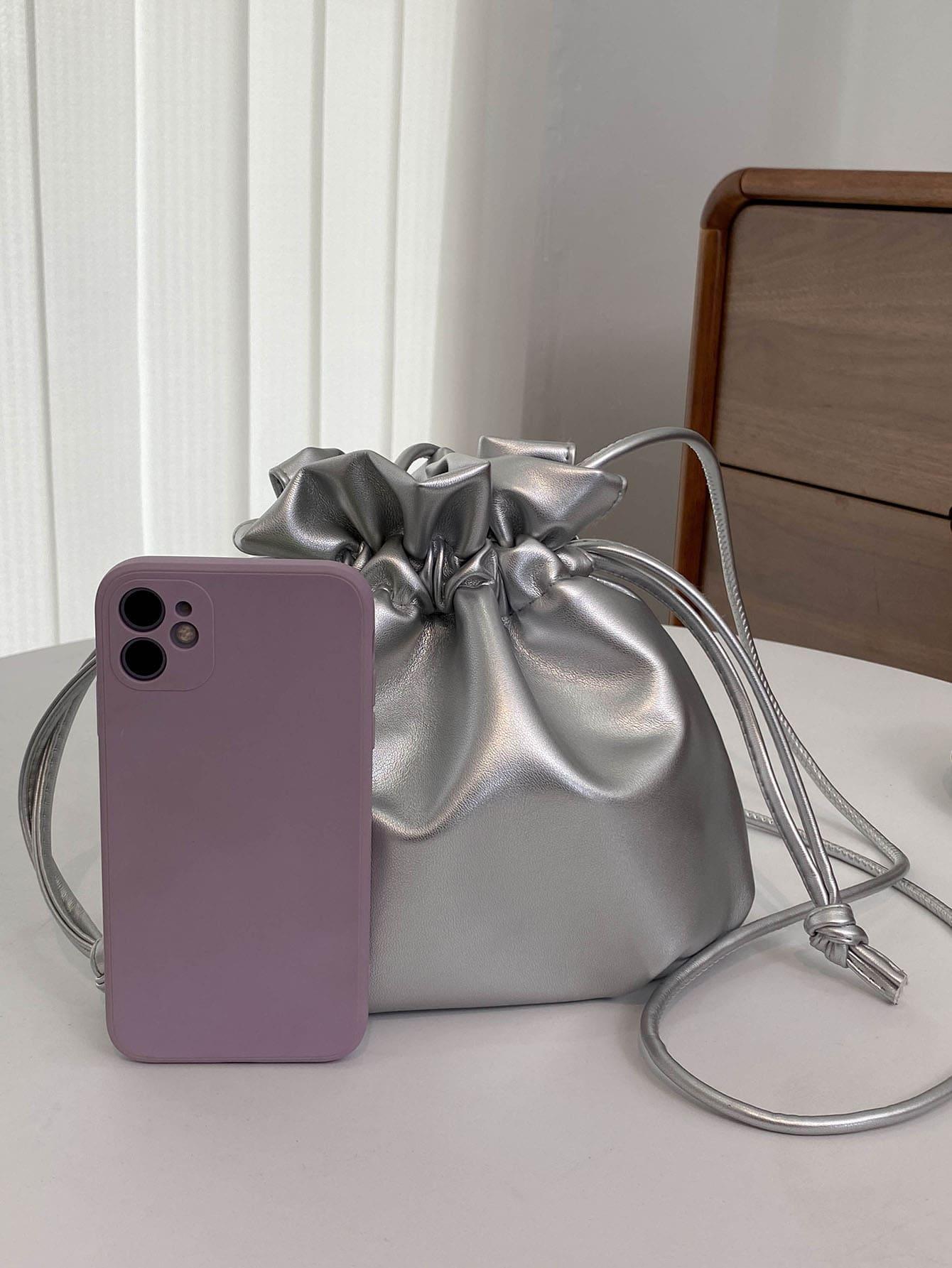 SHEIN SREBRNA TOREBKA ŚCIĄGACZ S07__19X12X21