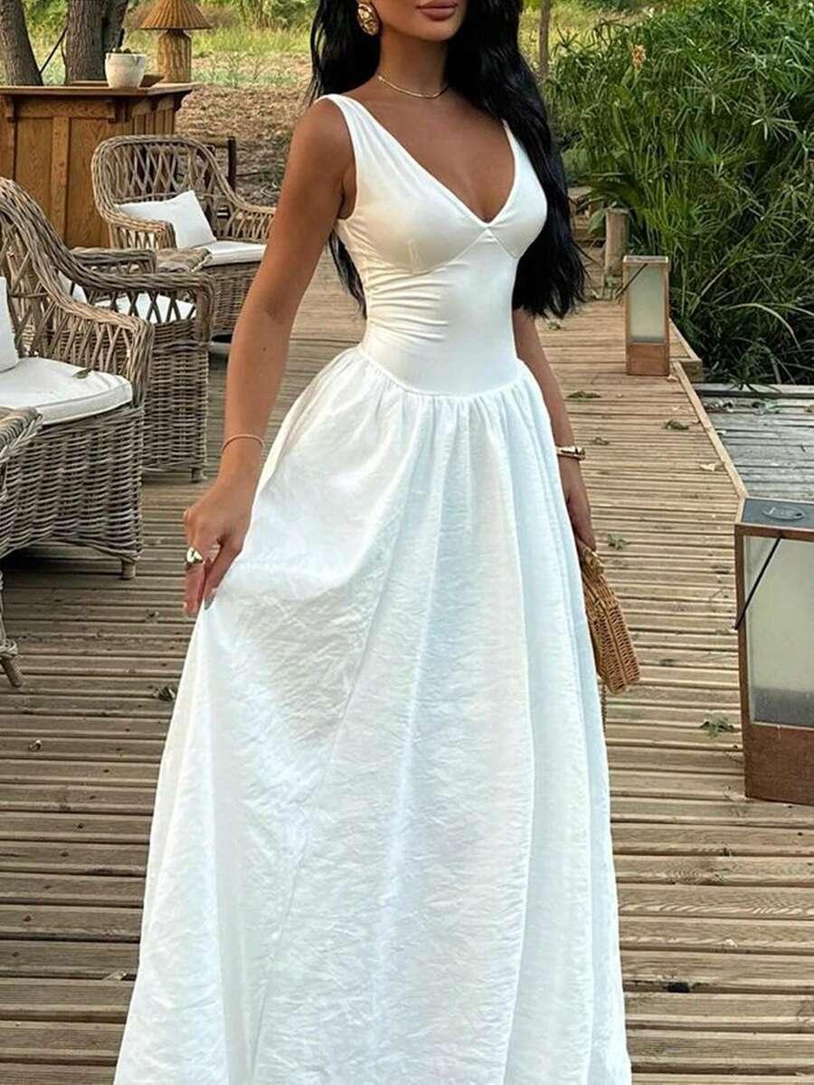 SHEIN BIAŁA MAXI SUKIENKA S06__XL