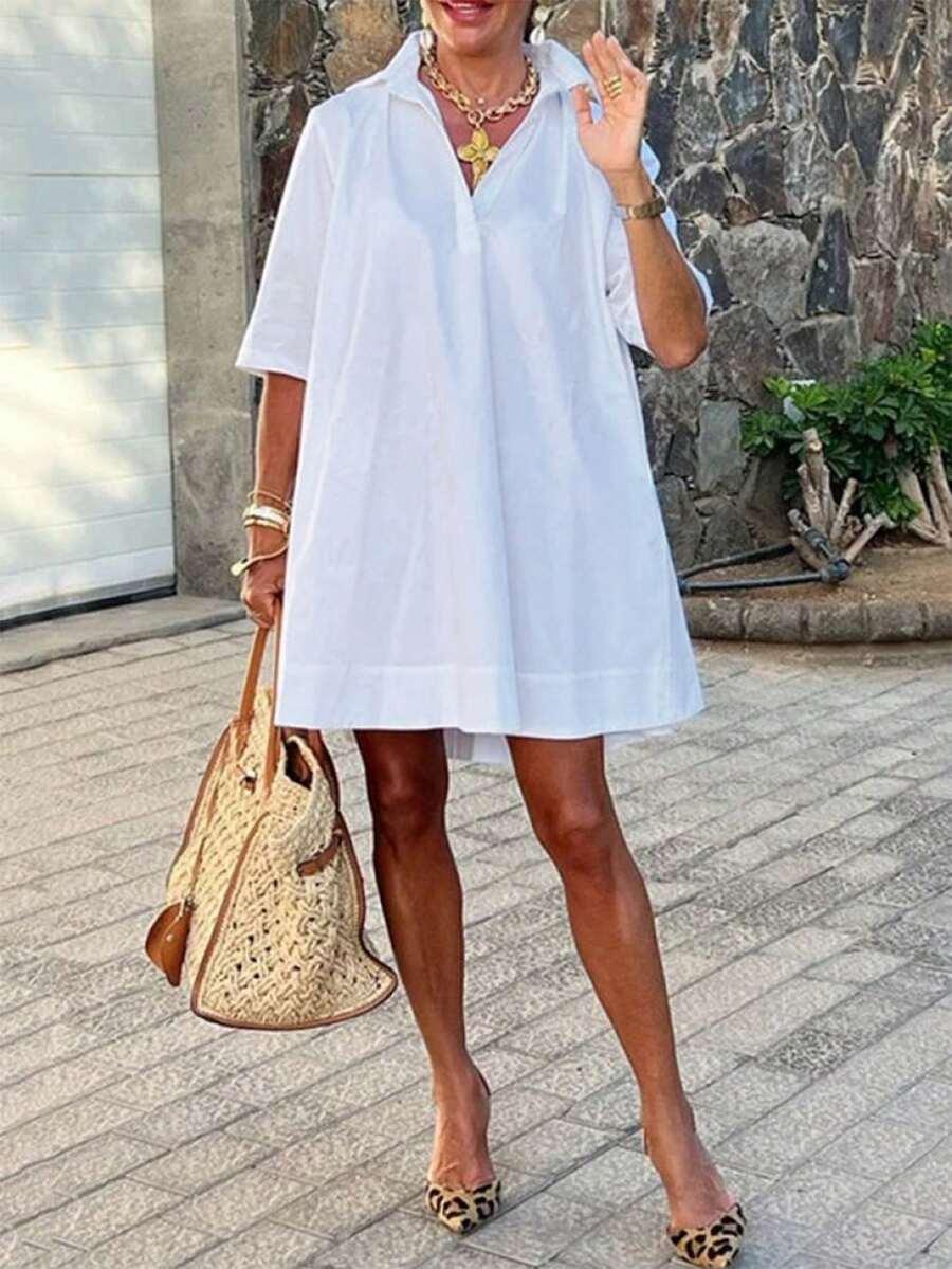 SHEIN BIAŁA SUKIENKA RĘKAW 3/4 S06__XXL