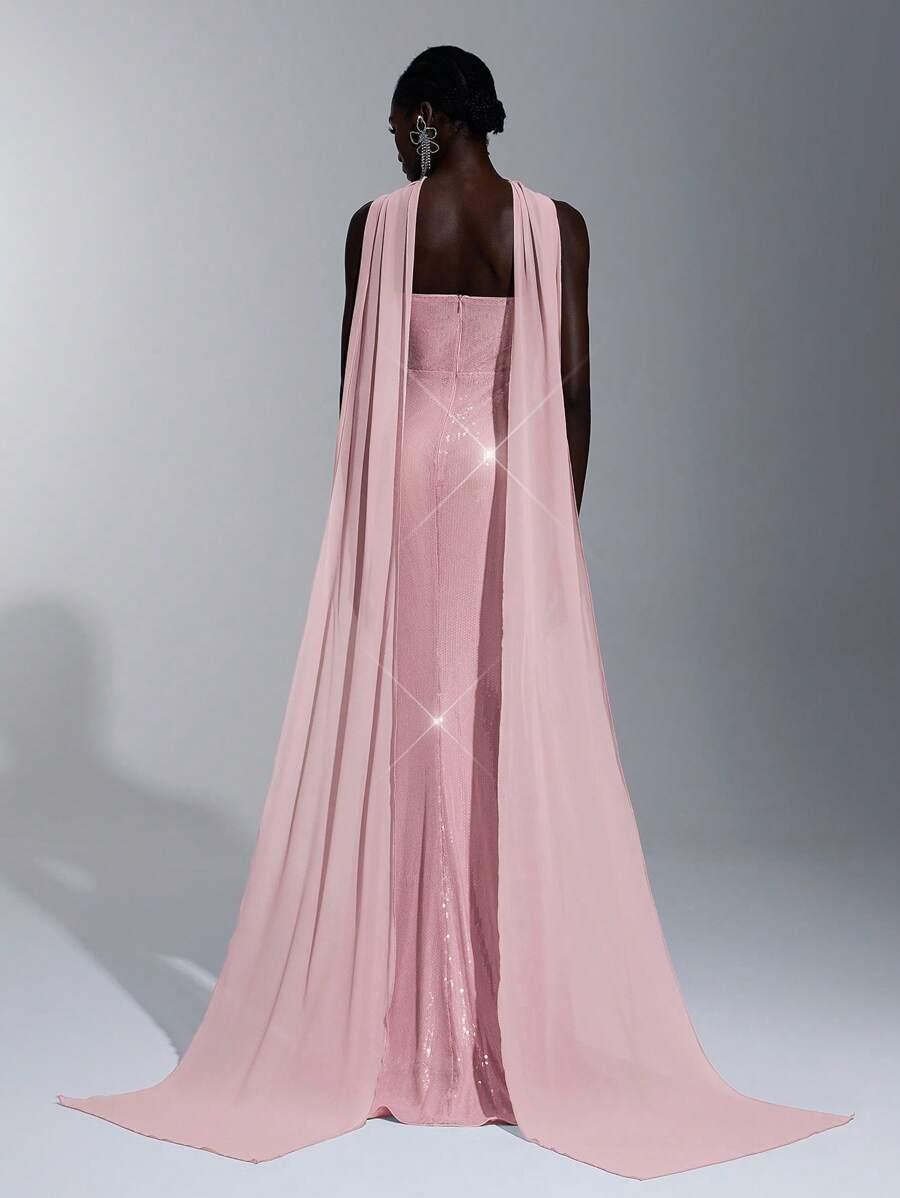 SHEIN RÓŻOWA MAXI SUKIENKA S06__S