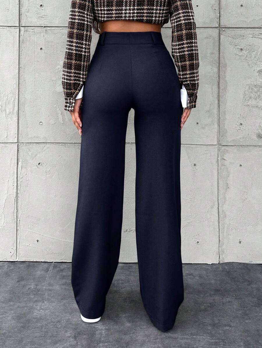 SHEIN GRANTOWE SPODNIE WYSOKI STAN S09__S