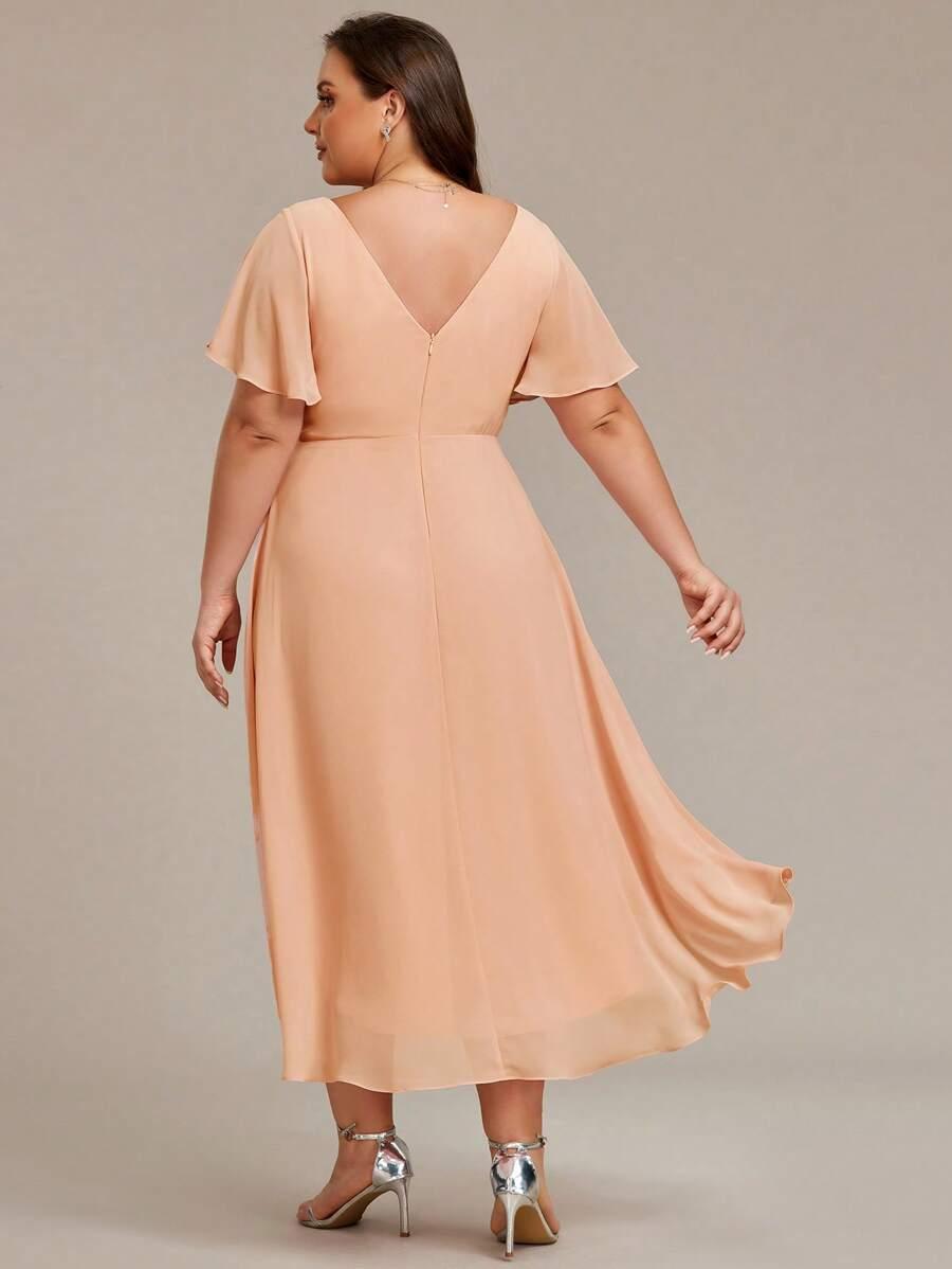 SHEIN POMARAŃCZOWA MIDI SUKIENKA S06__54