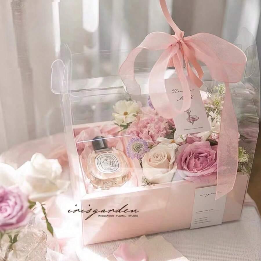 SHEIN RÓŻOWE PUDEŁKO PREZENTOWE S07__30X15X30CM