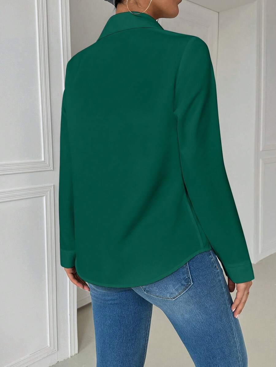 SHEIN ZIELONA KOSZULA GUZIKI S06__S