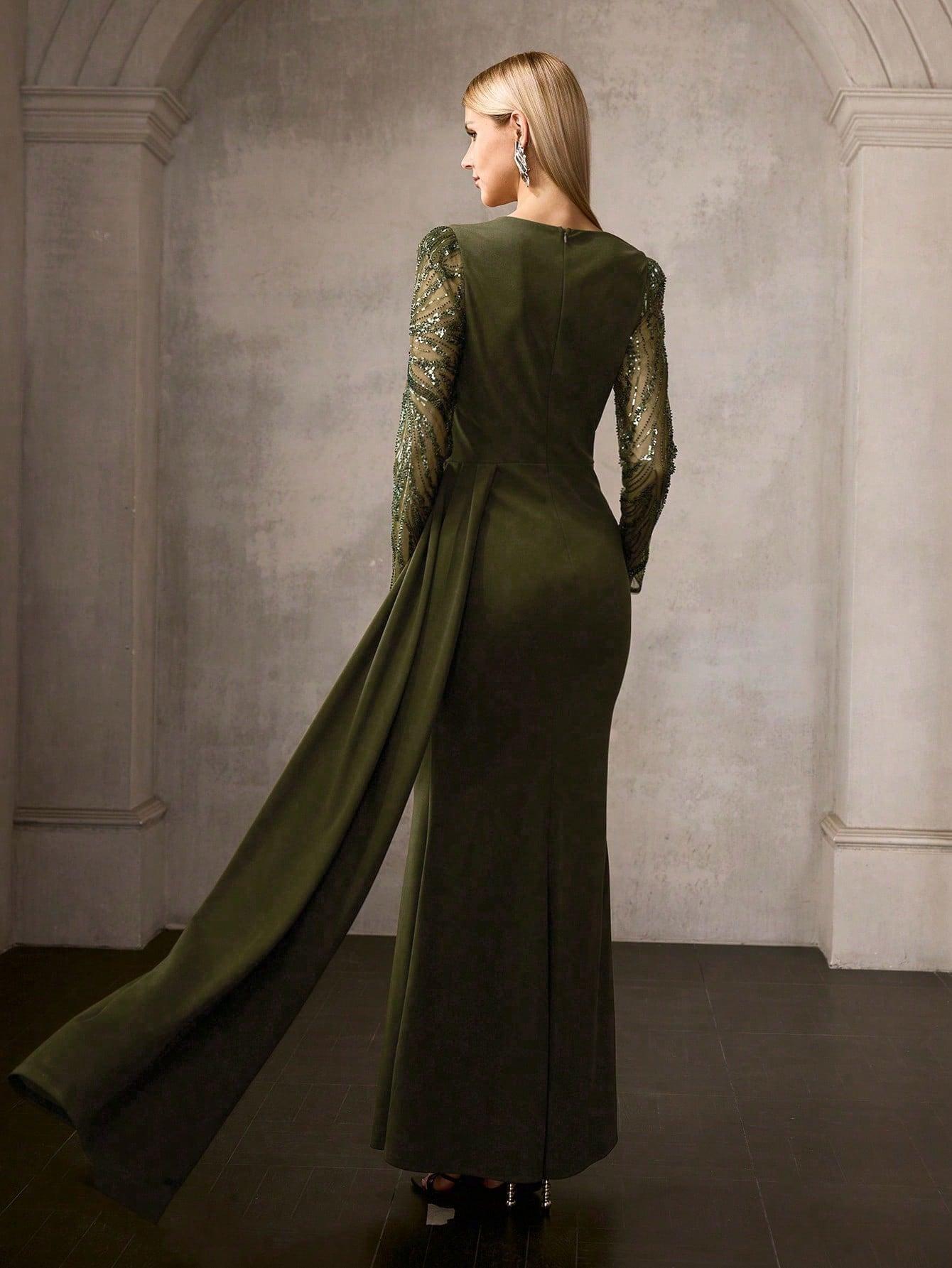SHEIN ZIELONA MAXI SUKIENKA S06__M