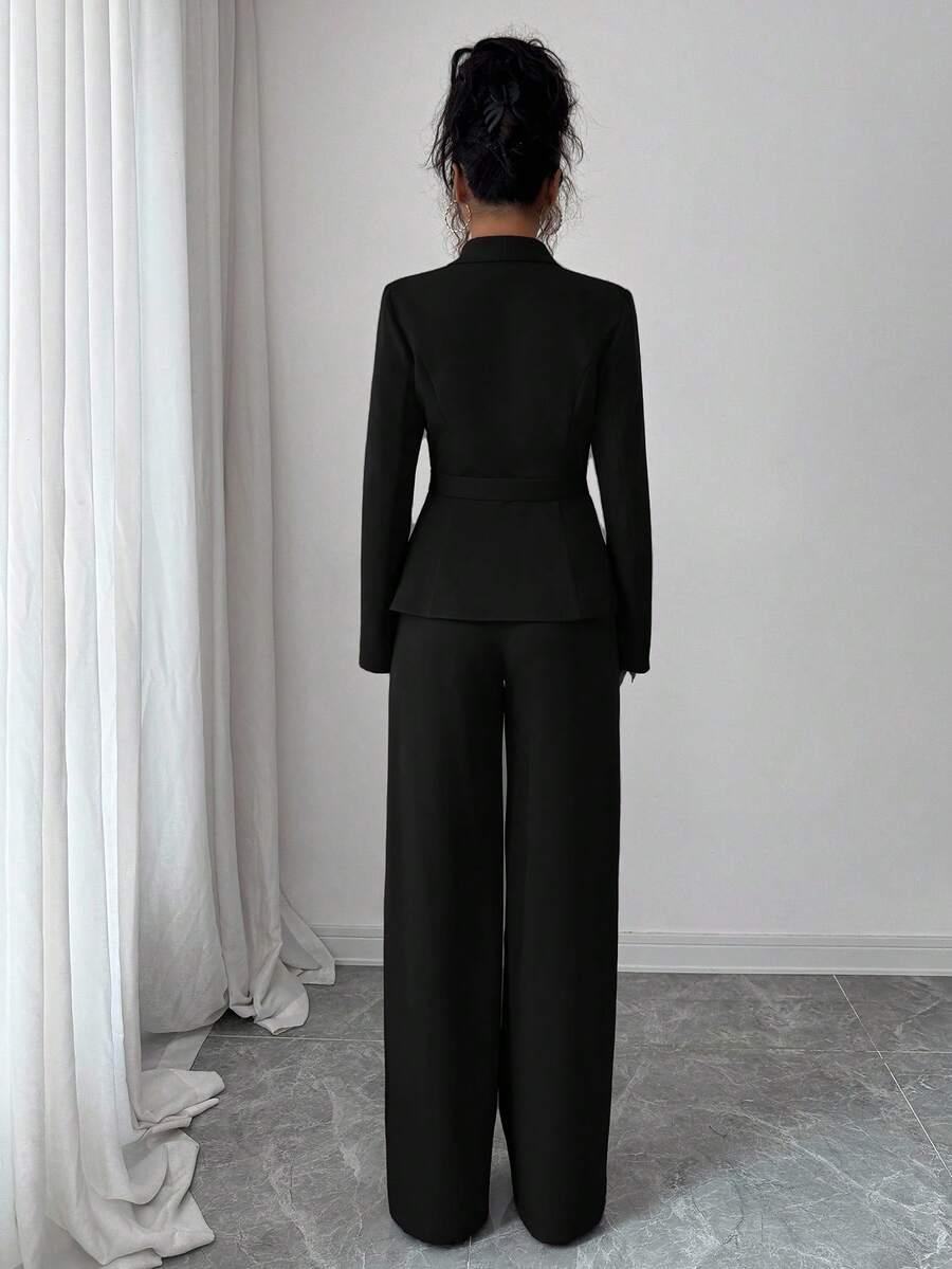 SHEIN KOMPLET MARYNARKA SPODNIE S06__S
