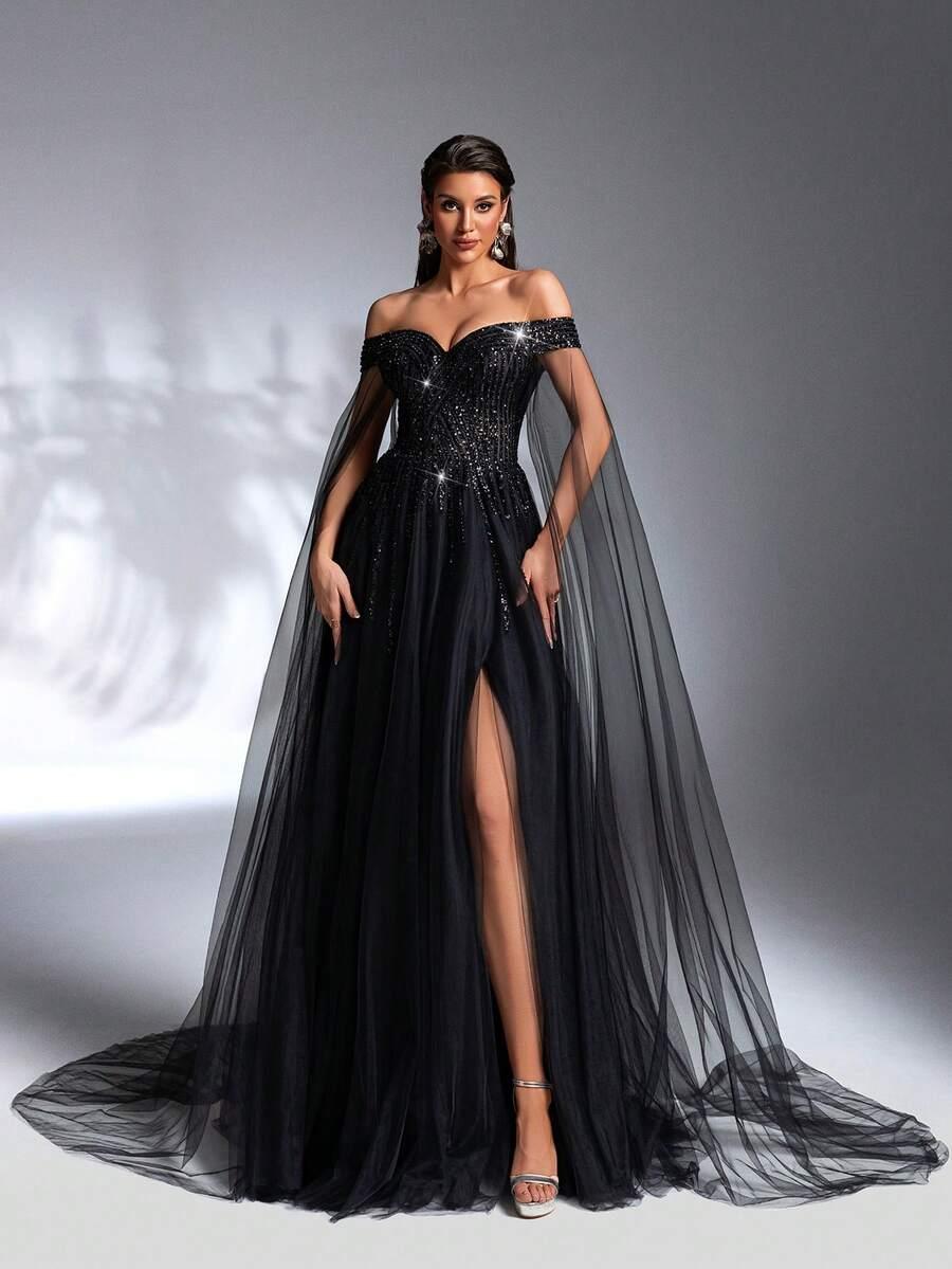 SHEIN CZARNA MAXI SUKIENKA S06__XL