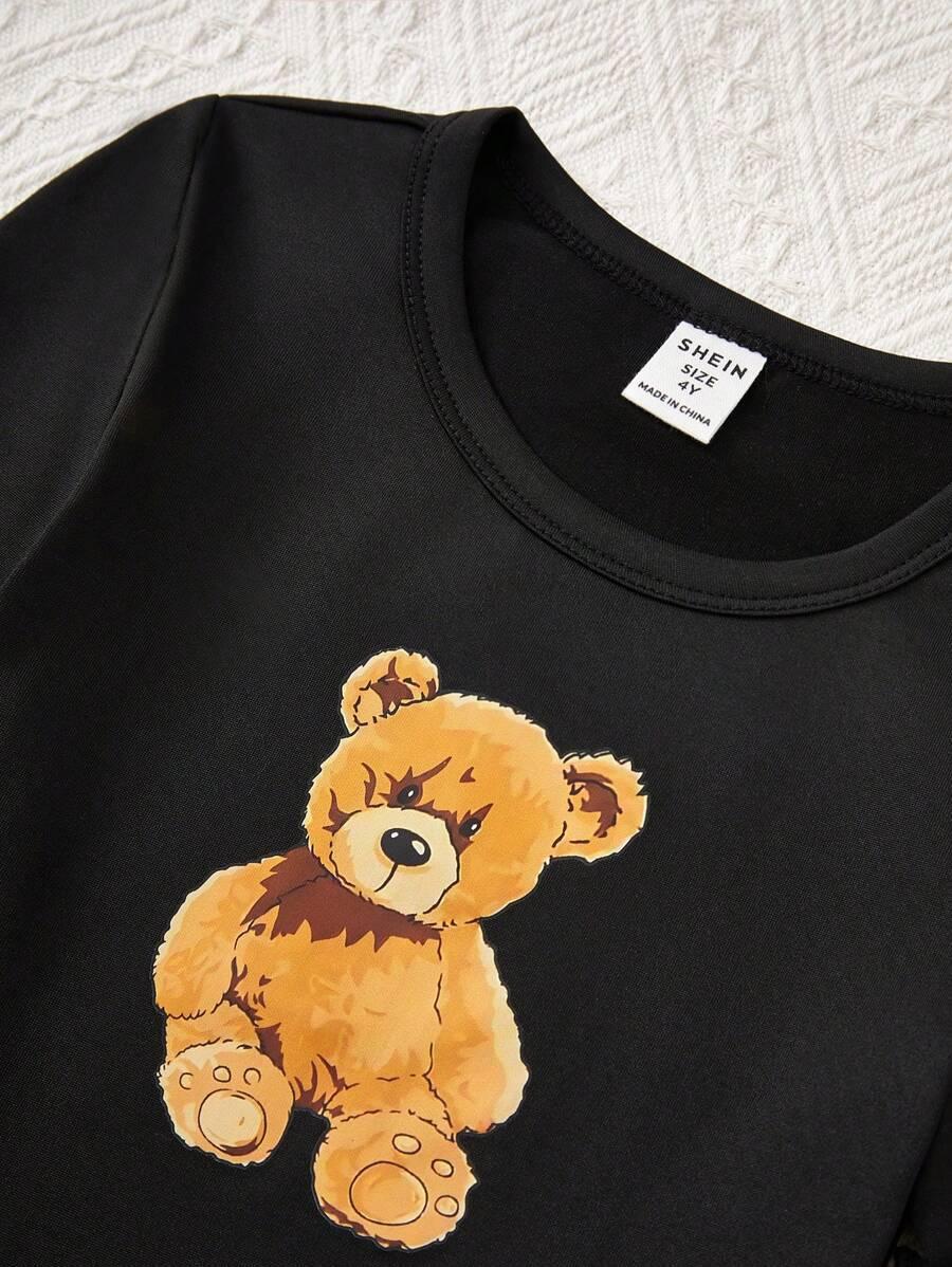 SHEIN CZARNA BLUZKA WZÓR S06__110/116