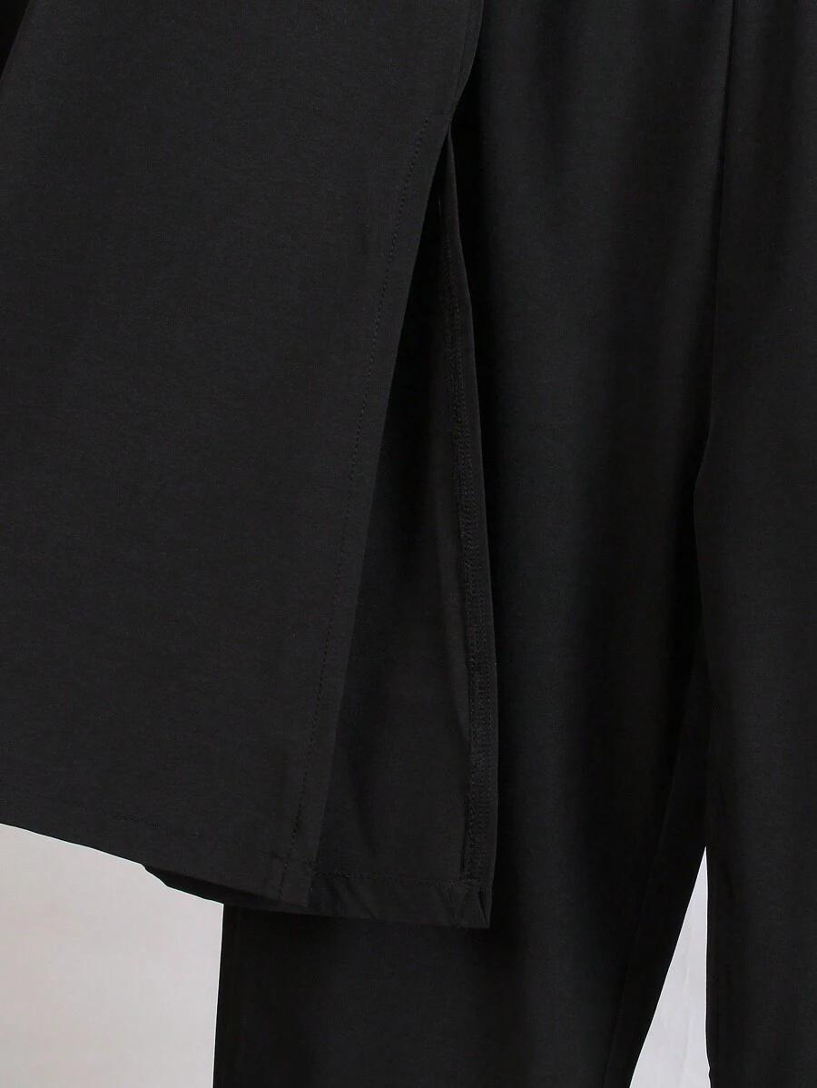 SHEIN CZARNY KOMPLET TUNIKA SPODNIE S06__116-122