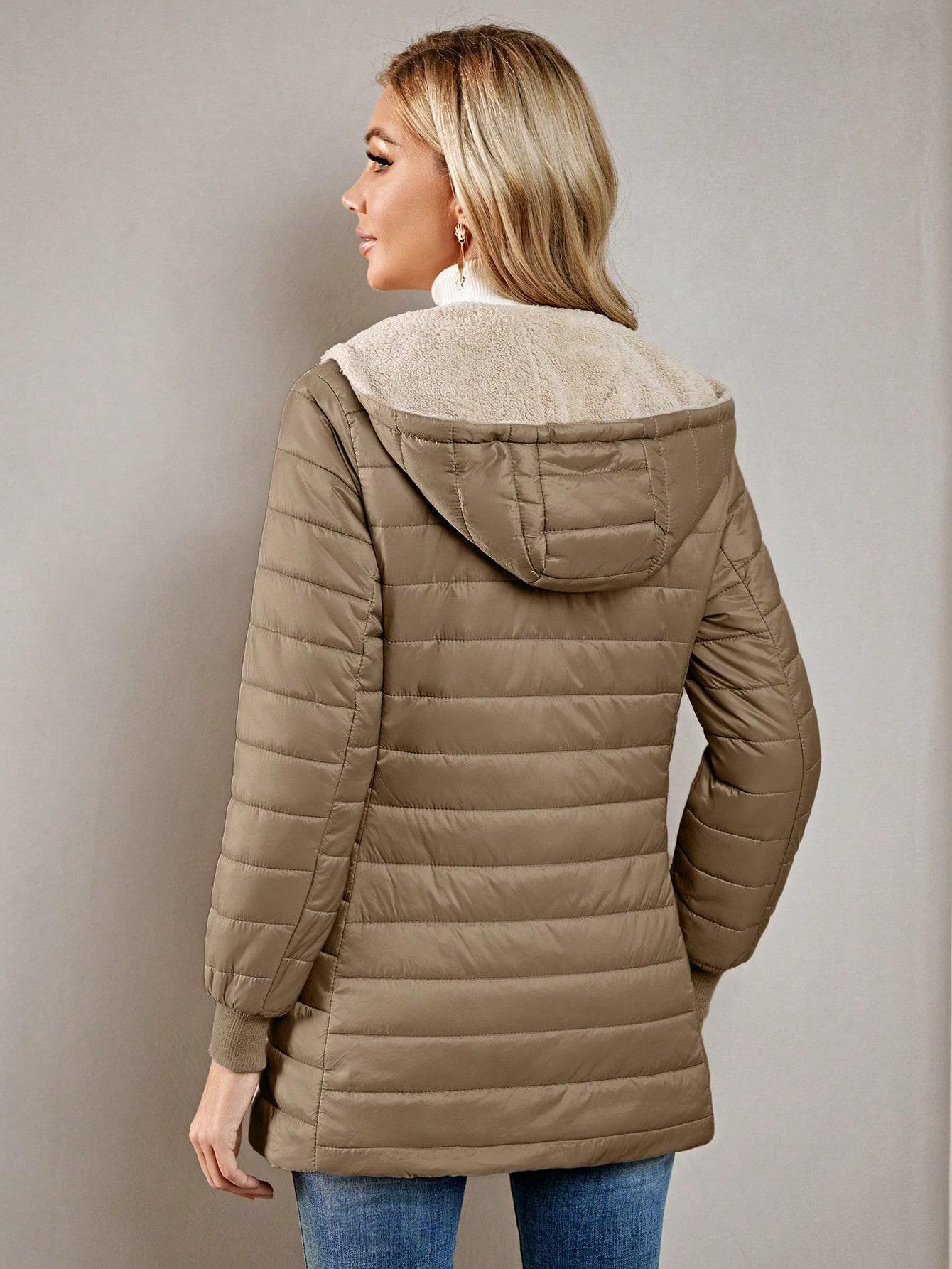 SHEIN BRĄZOWA PIKOWANA KURTKA W01__M