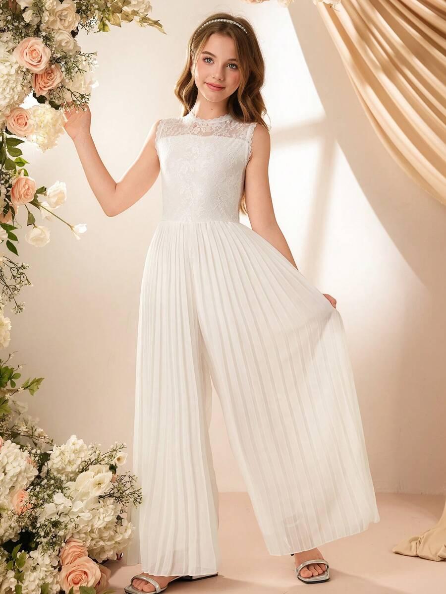 SHEIN BIAŁY KOMBINEZON KORONKA S06__146/152