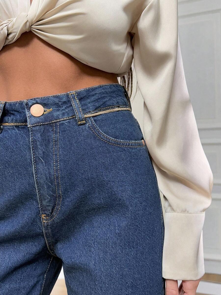 SHEIN GRANATOWE SPODNIE JEANS S06__M