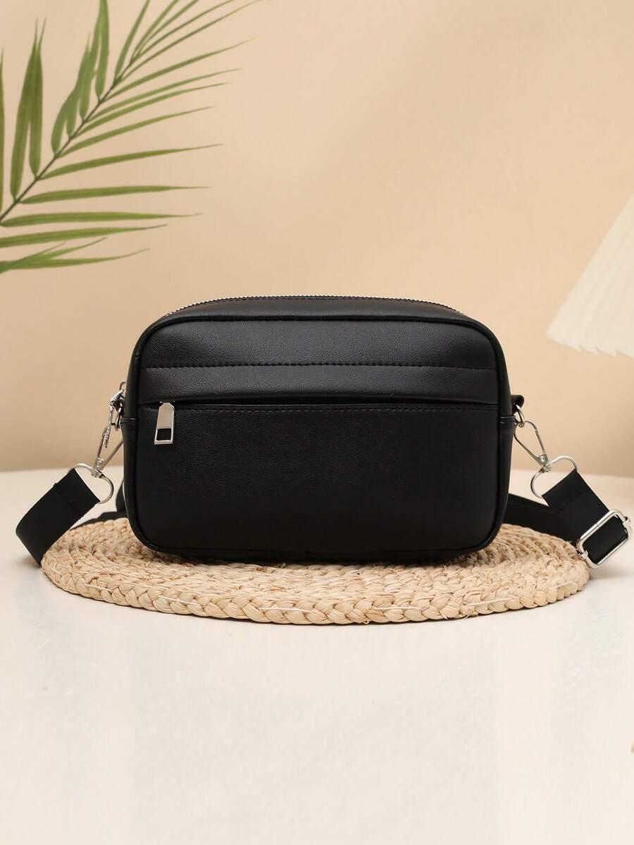SHEIN CZARNA TOREBKA ZIP S07__13X20CM