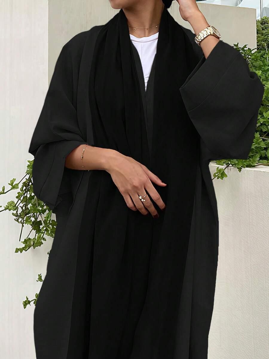 SHEIN CZARNA DŁUGA NARZUTKA S06__OS