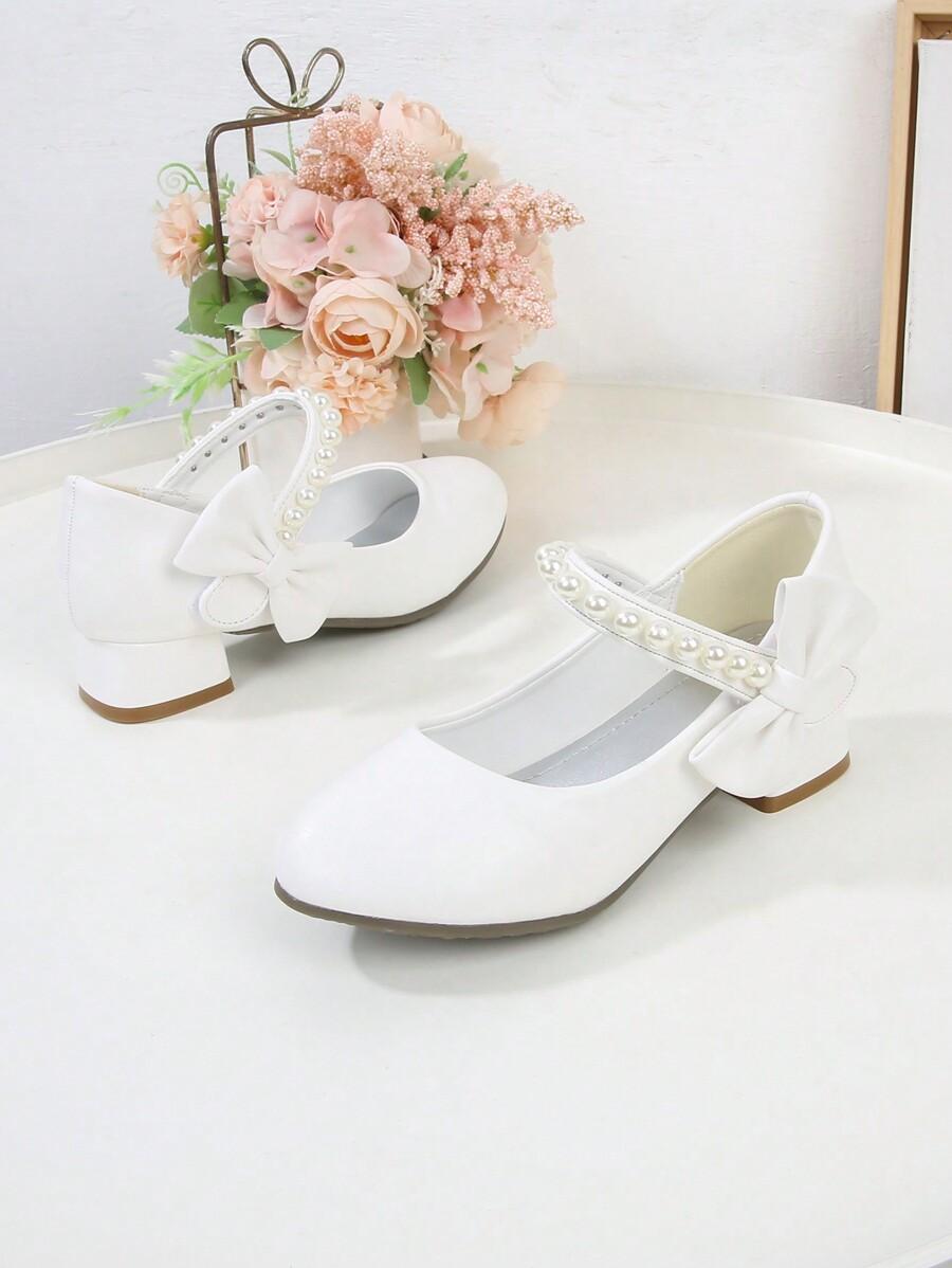 SHEIN ELEGANCKIE BIAŁE CZÓŁENKA KOKARDA S06__33
