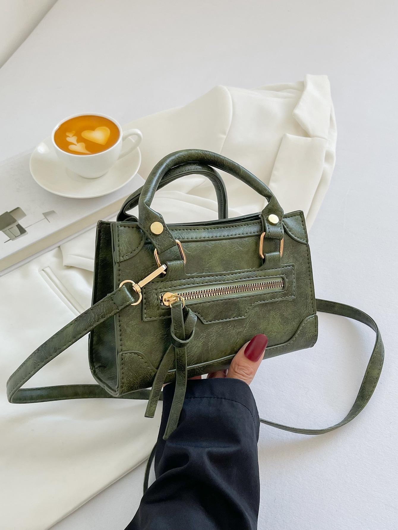 SHEIN ZIELONA TOREBKA PASEK S07__7X14X20CM