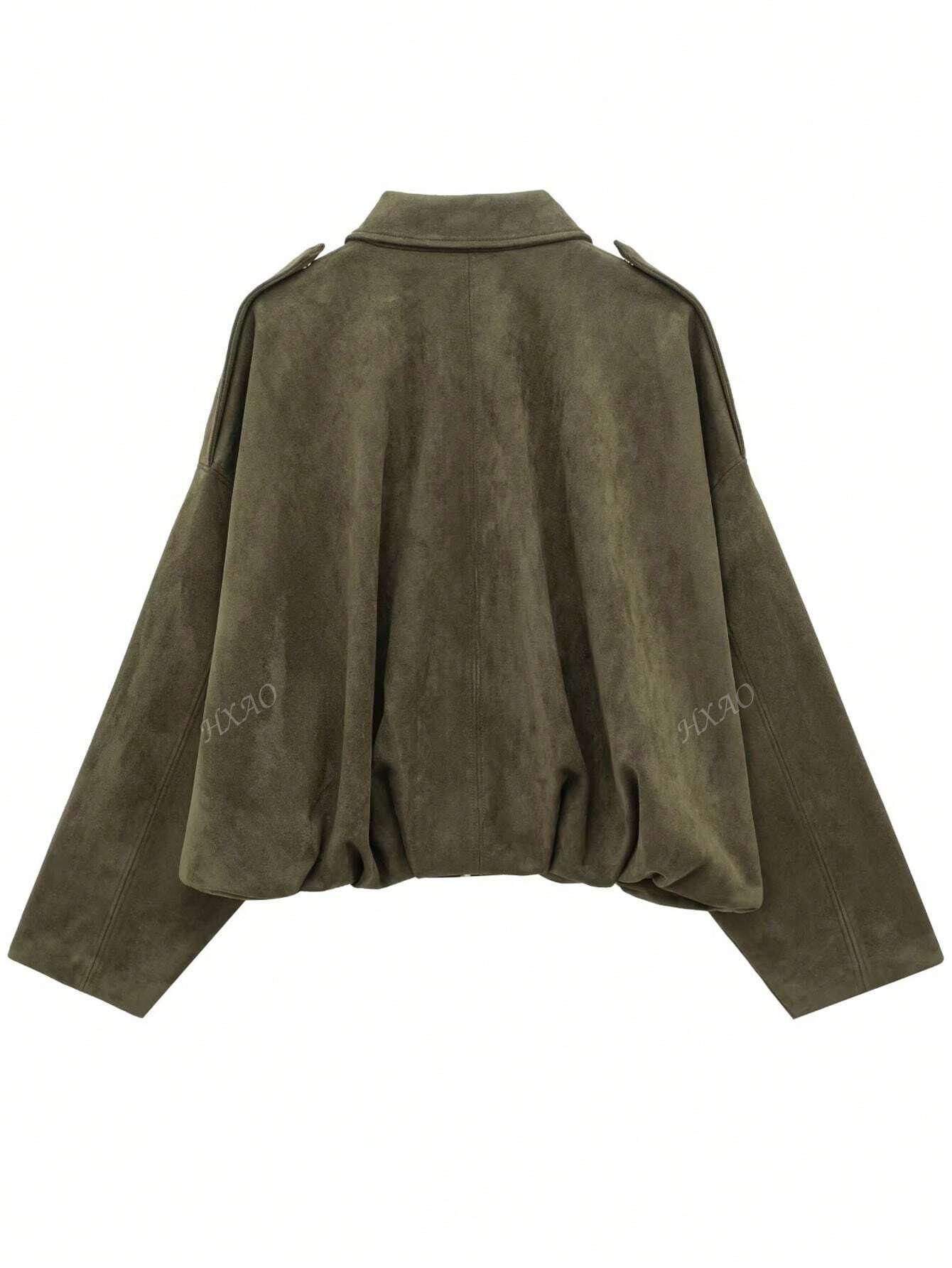SHEIN ZIELONA KURTKA BOMBER S06__XS