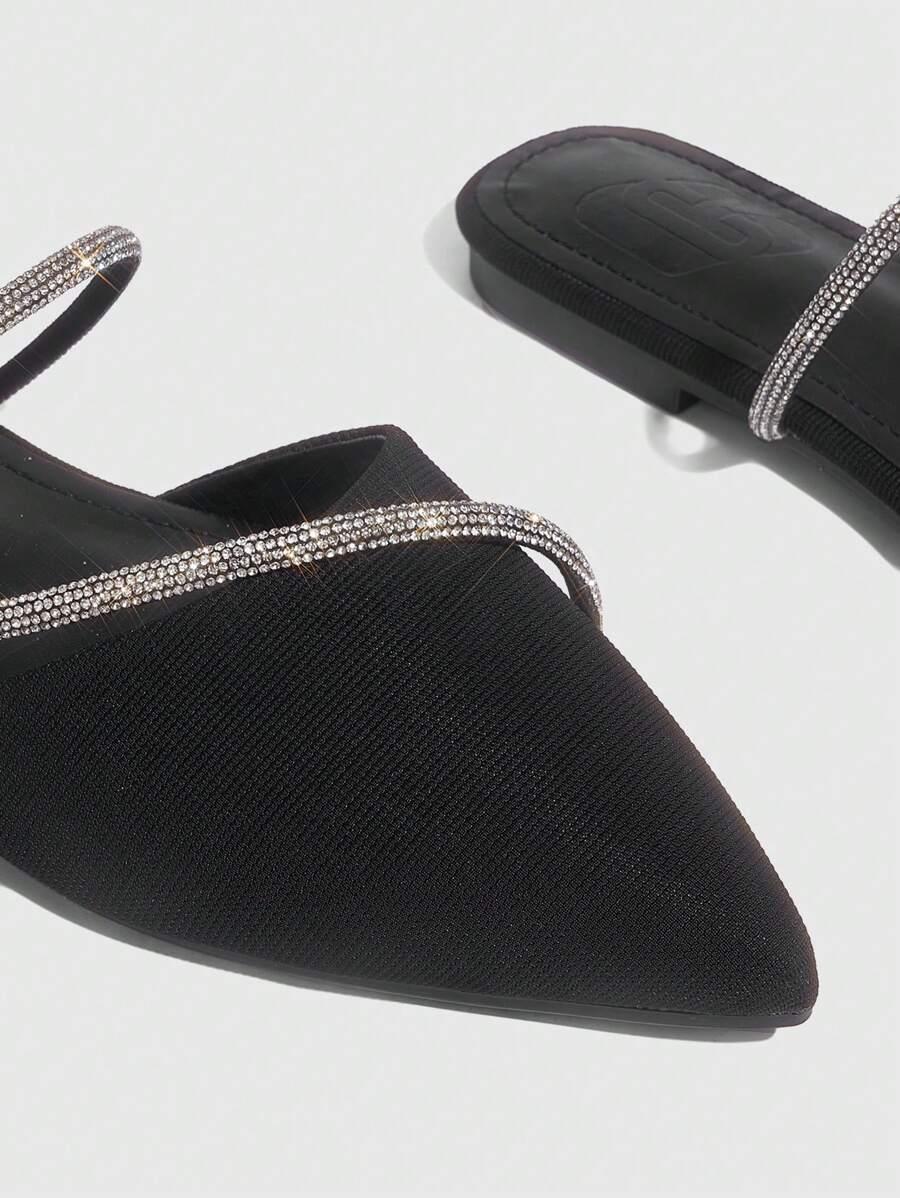 SHEIN CZARNE BALERINY ASYMETRIA POŁYSK PK01__41