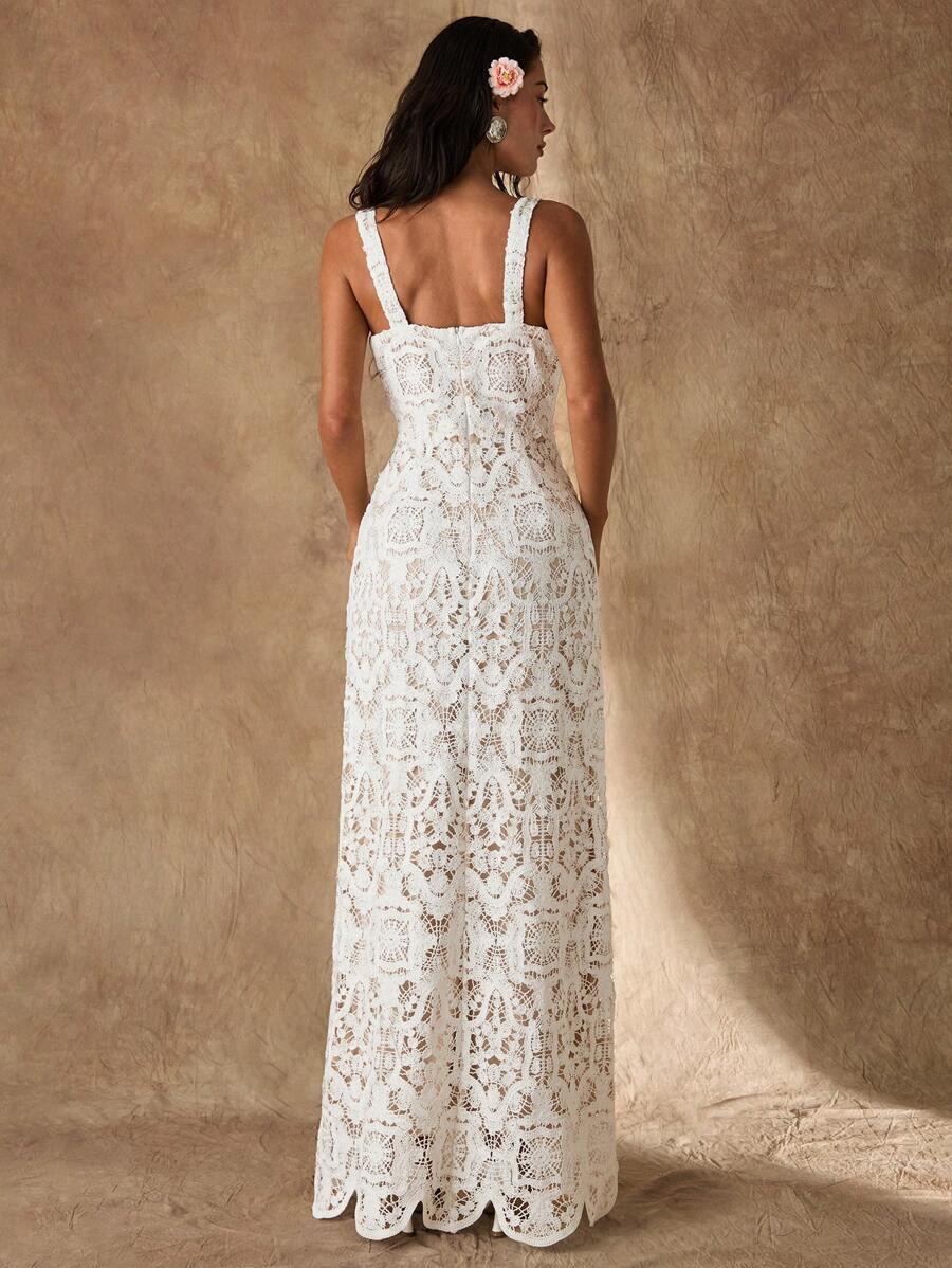 GLAMINE BIAŁA MAXI SUKIENKA S09__L