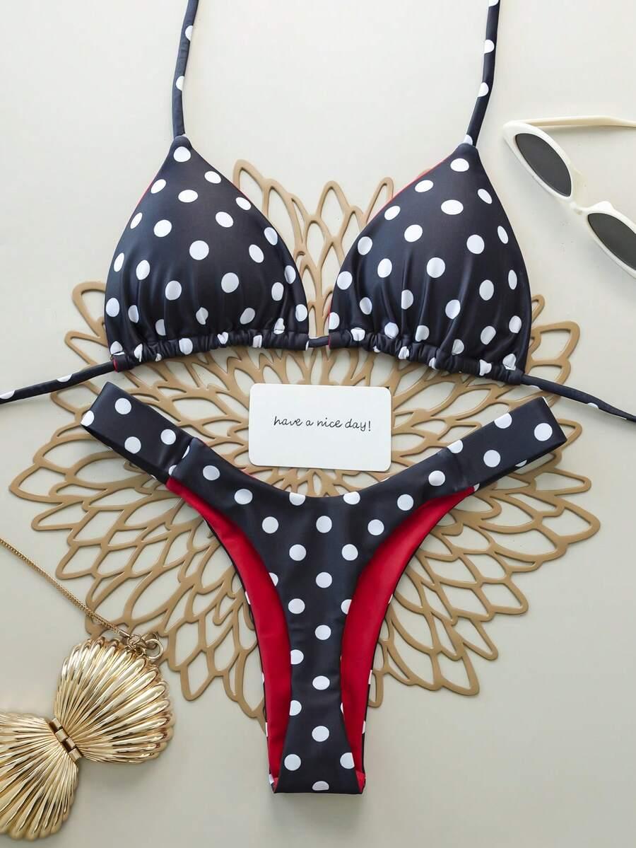 SHEIN DWUCZĘŚCIOWY STRÓJ KĄPIELOWY PRINT S09__XS