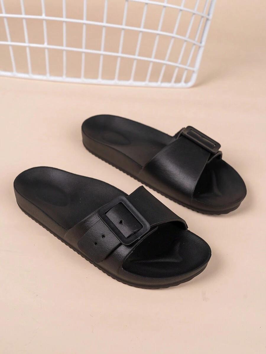 SHEIN CZARNE KLAPKI KLAMRA S06__39,5