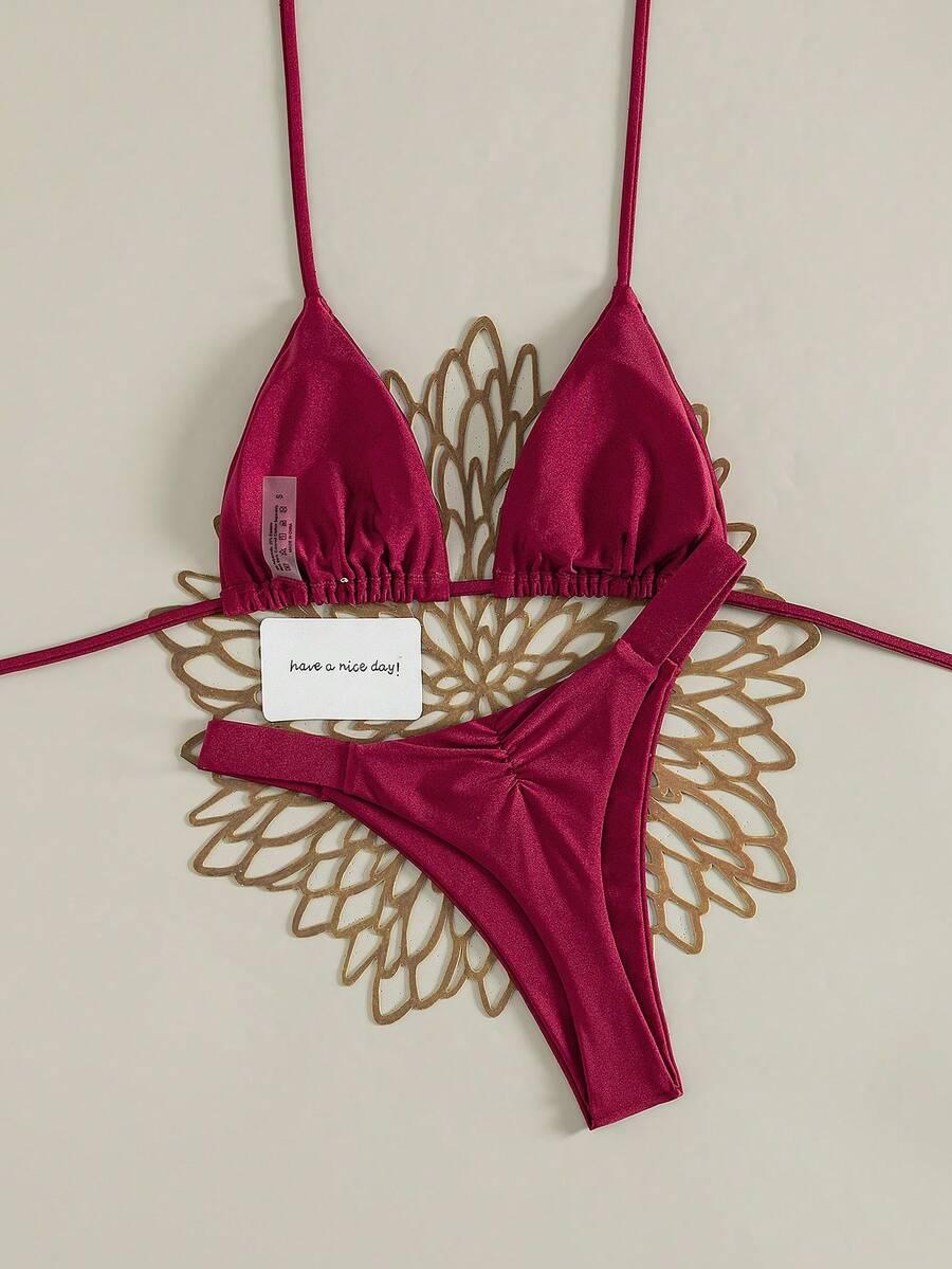 SHEIN CZERWONY DWUCZĘŚCIOWY STRÓJ KĄPIELOWY S09__S
