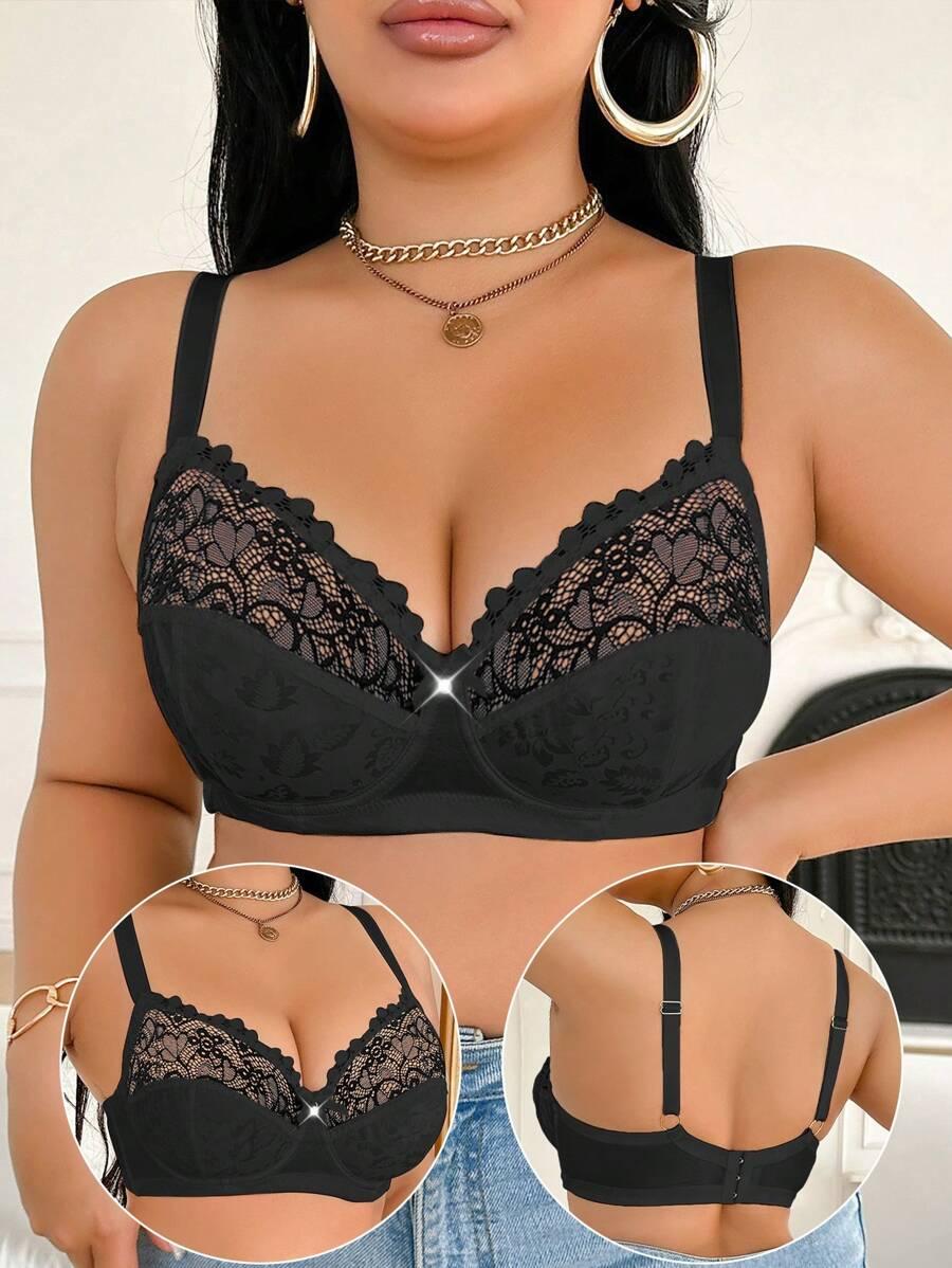 SEDULUXE CZARNY BIUSTONOSZ WSTAWKI KORONKA PK01__90C