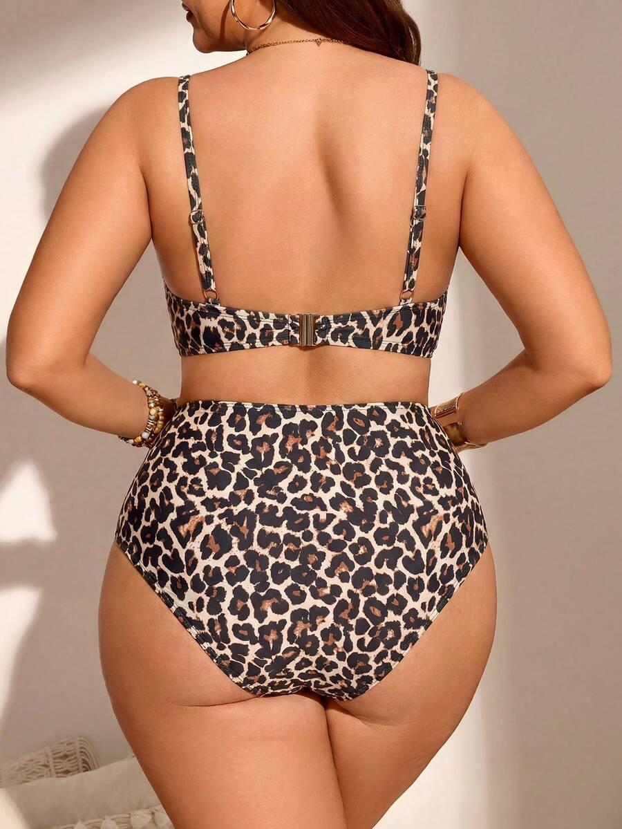 SHEIN DWUCZĘŚCIOWY STRÓJ KĄPIELOWY ANIMAL PRINT S09__XXL