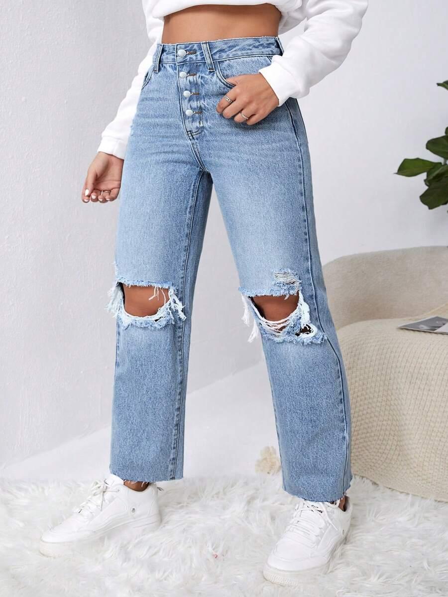 SHEIN SPODNIE JEANS WYSOKI STAN S06__52
