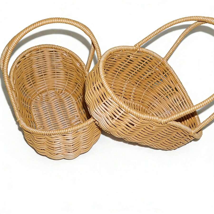 SHEIN BRĄZOWY PLECIONY KOSZ 1SZT. S07__13,5X25X27CM
