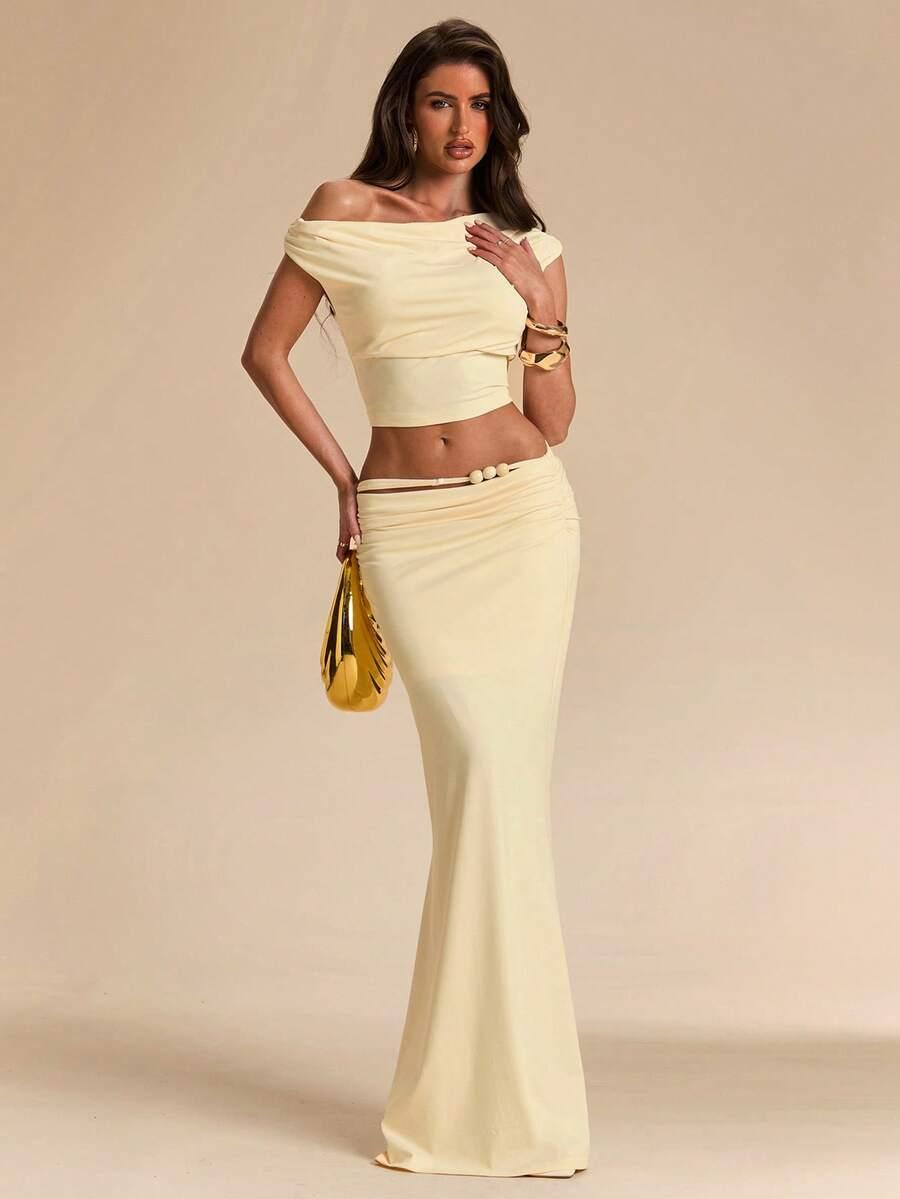 SHEIN ŻÓŁTY ASYMETRYCZNY TOP S09__S