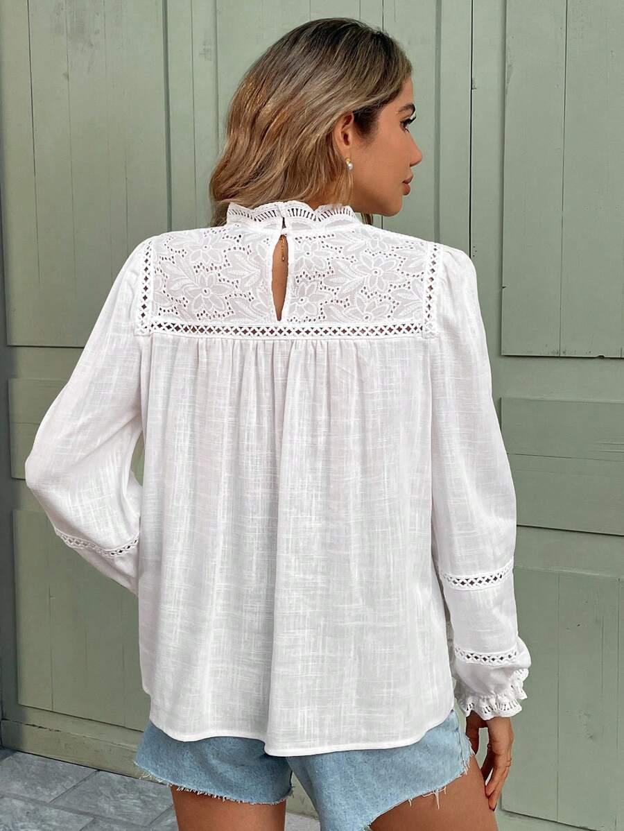 SHEIN BIAŁA BLUZKA DŁUGI RĘKAW S06__M