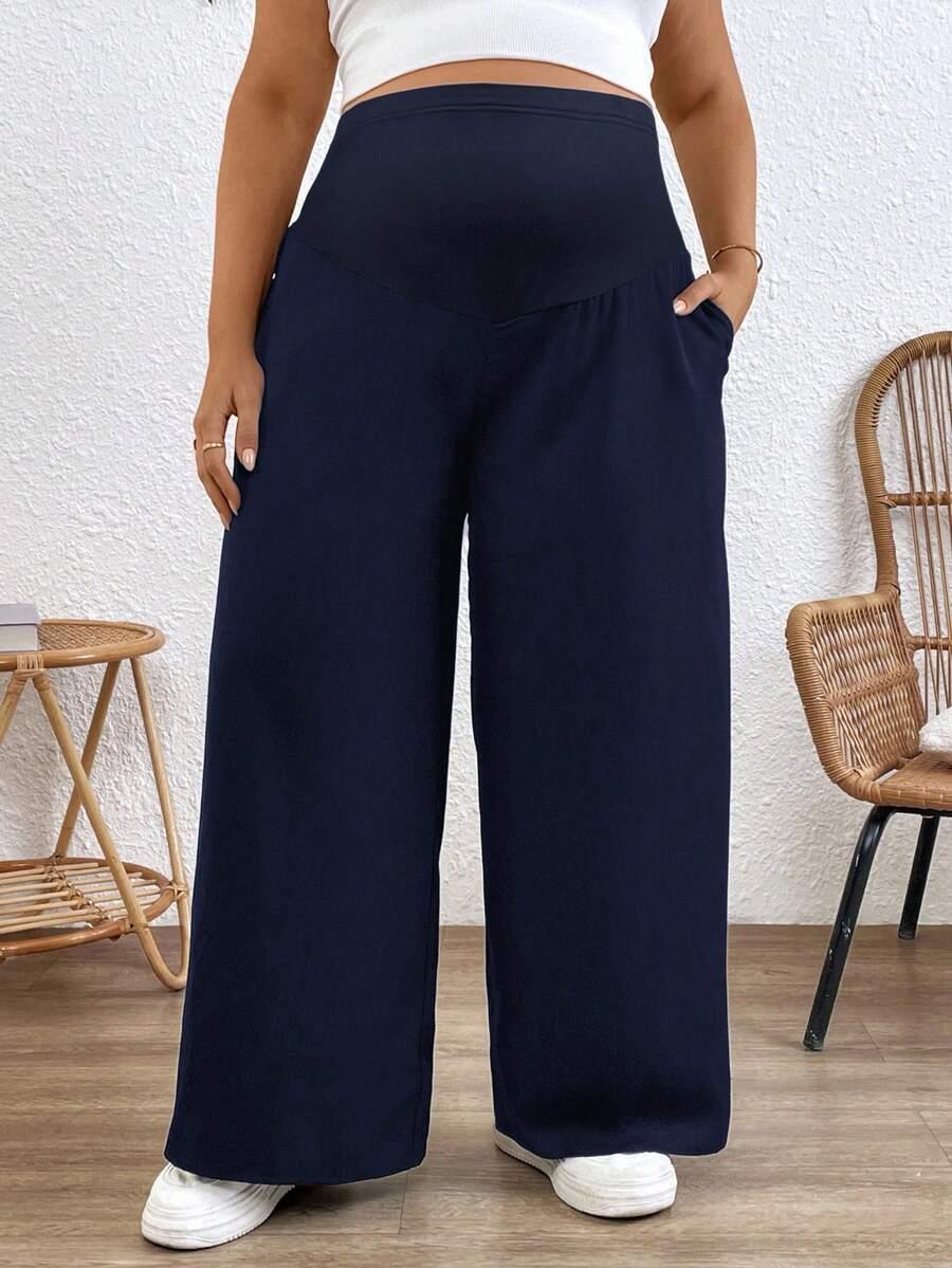 PLUSSIVA GRANATOWE SPODNIE CIĄŻOWE S06__52